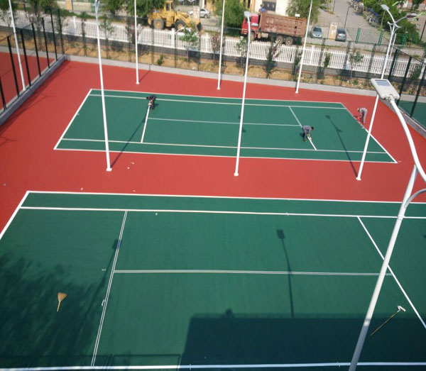 河北唐山大学城硅pu网球场施工-翻新、5mm环保材